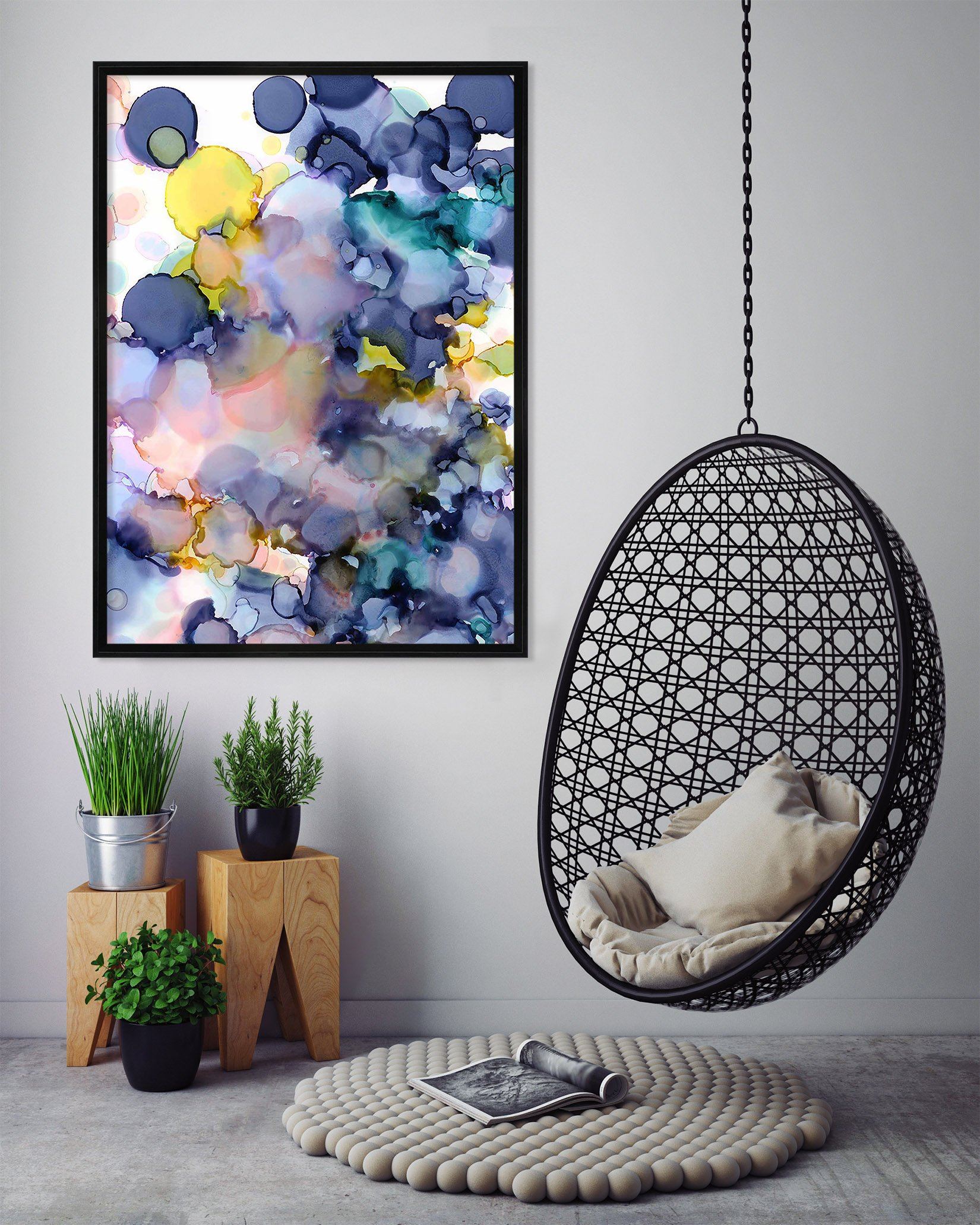 3D Dark Ink 082 Fake Framed Print Painting Wallpaper AJ Creativity Home