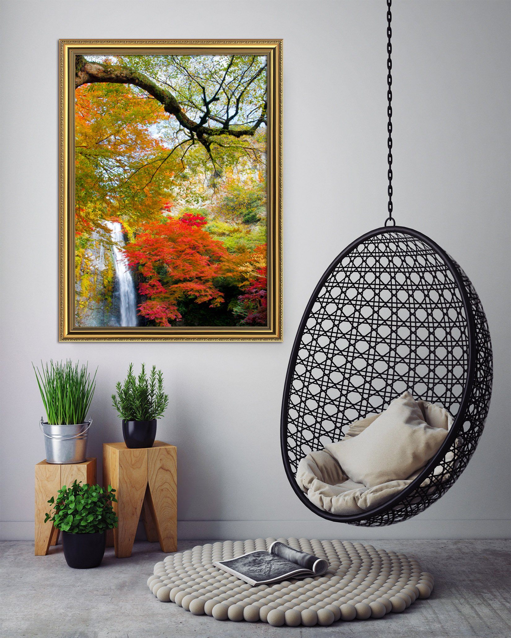 3D Lush Tree 132 Fake Framed Print Painting Wallpaper AJ Creativity Home
