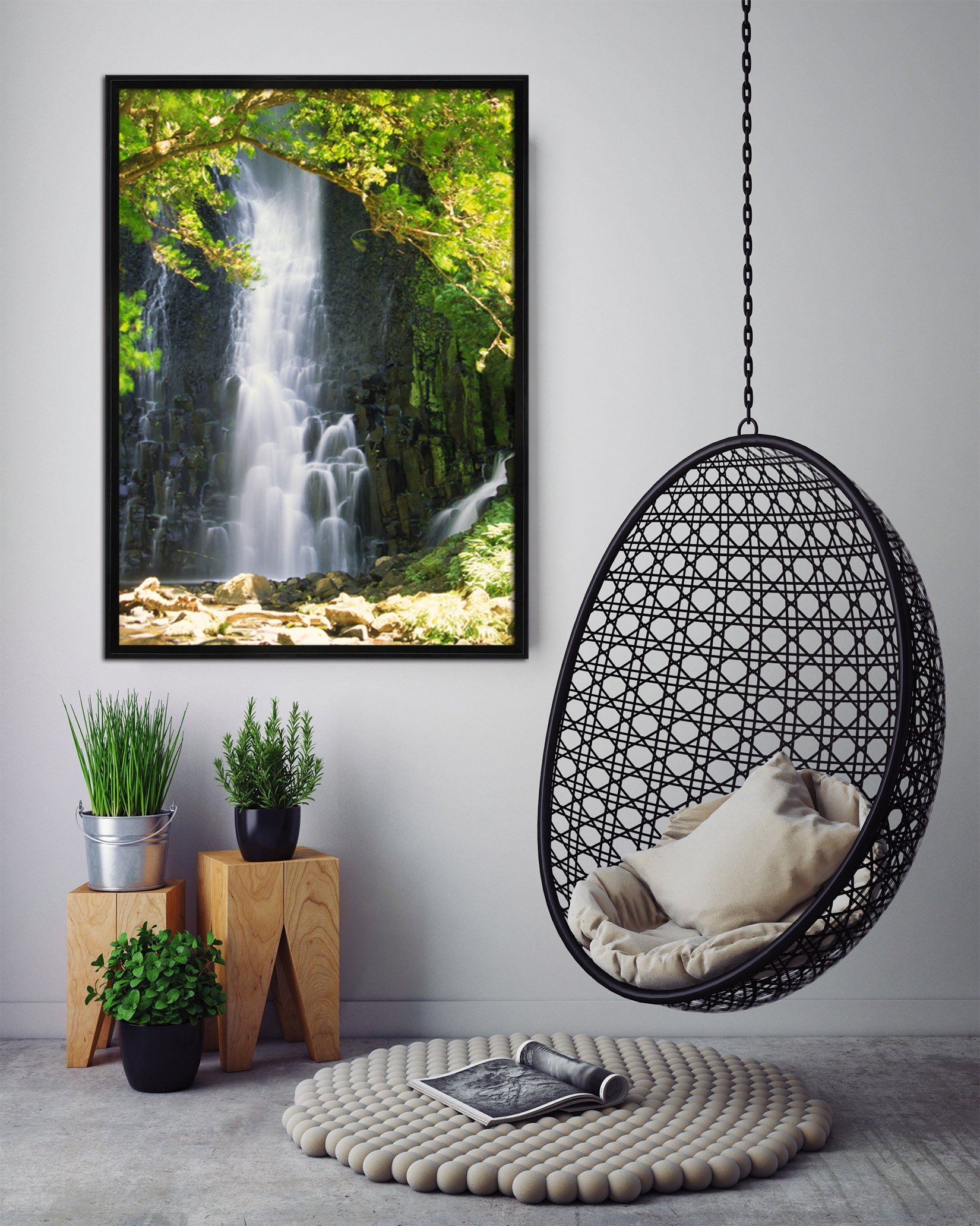 3D Precipitous Rock 063 Fake Framed Print Painting Wallpaper AJ Creativity Home