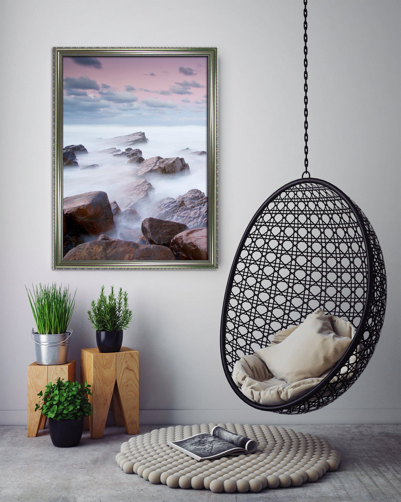 3D Beautiful Cloud 040 Fake Framed Print Painting Wallpaper AJ Creativity Home