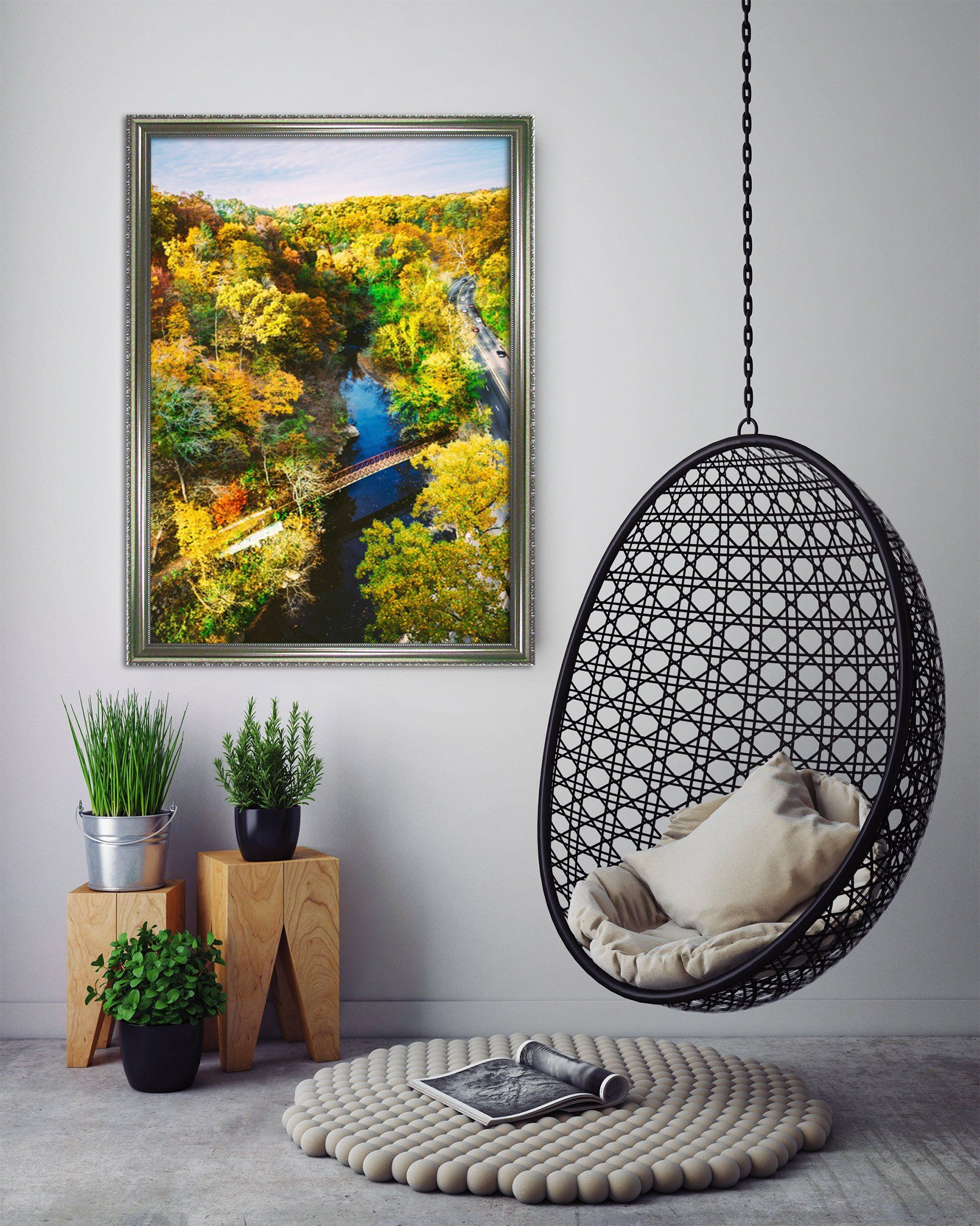 3D Maple Highway 087 Fake Framed Print Painting Wallpaper AJ Creativity Home