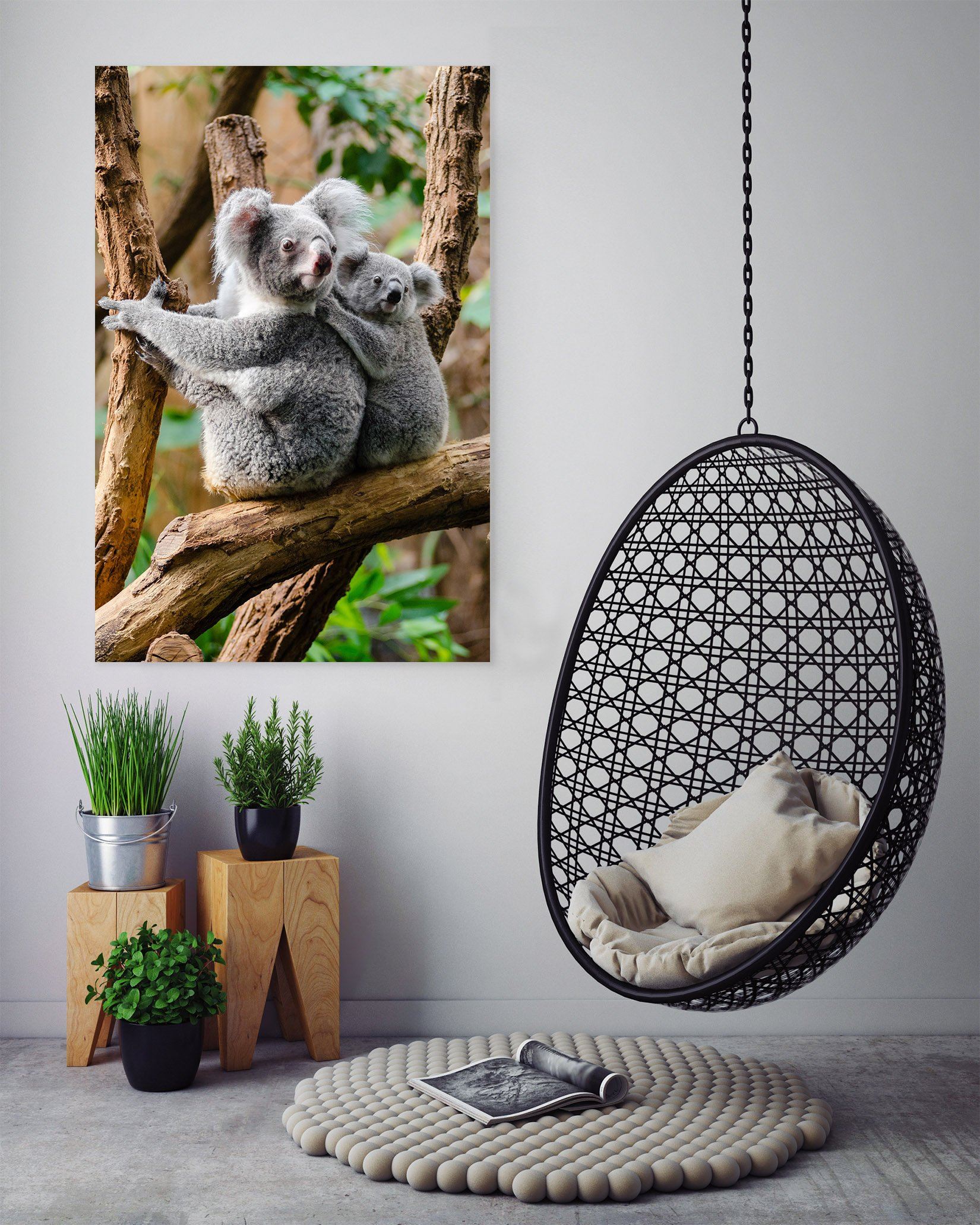 3D Koala On The Tree 137 Animal Wall Stickers Wallpaper AJ Wallpaper 2