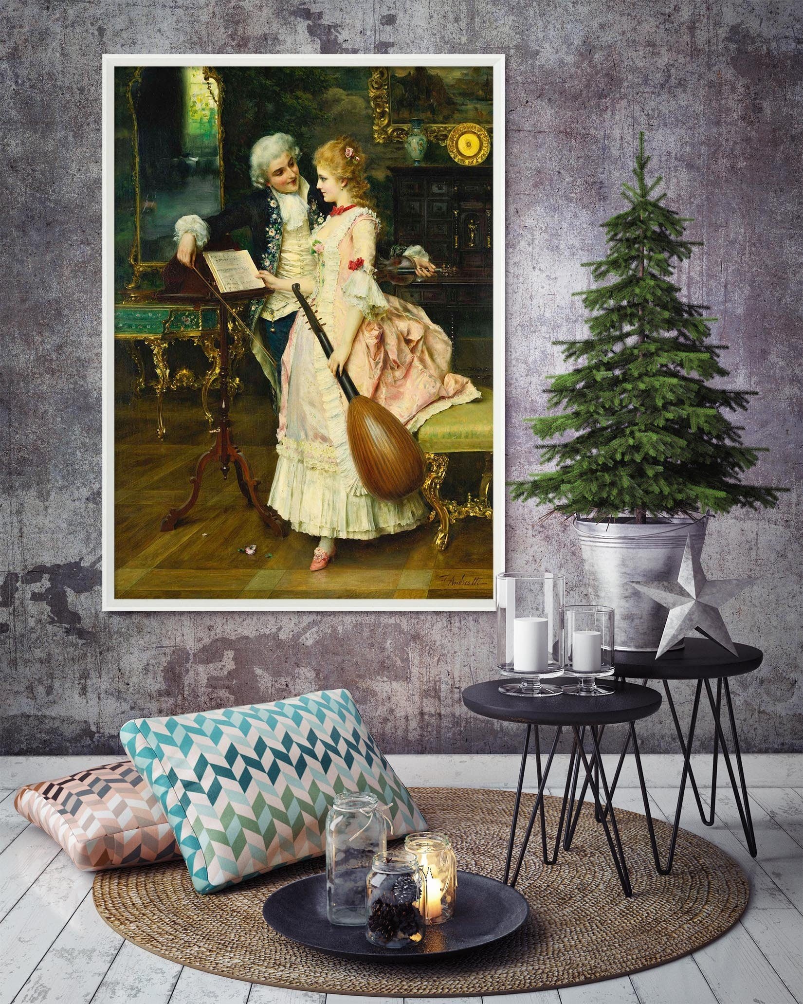 3D Intimate Lovers 145 Fake Framed Print Painting Wallpaper AJ Creativity Home