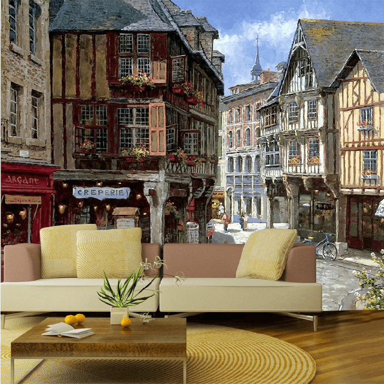 3D Painting Alley 063 Wallpaper AJ Wallpaper