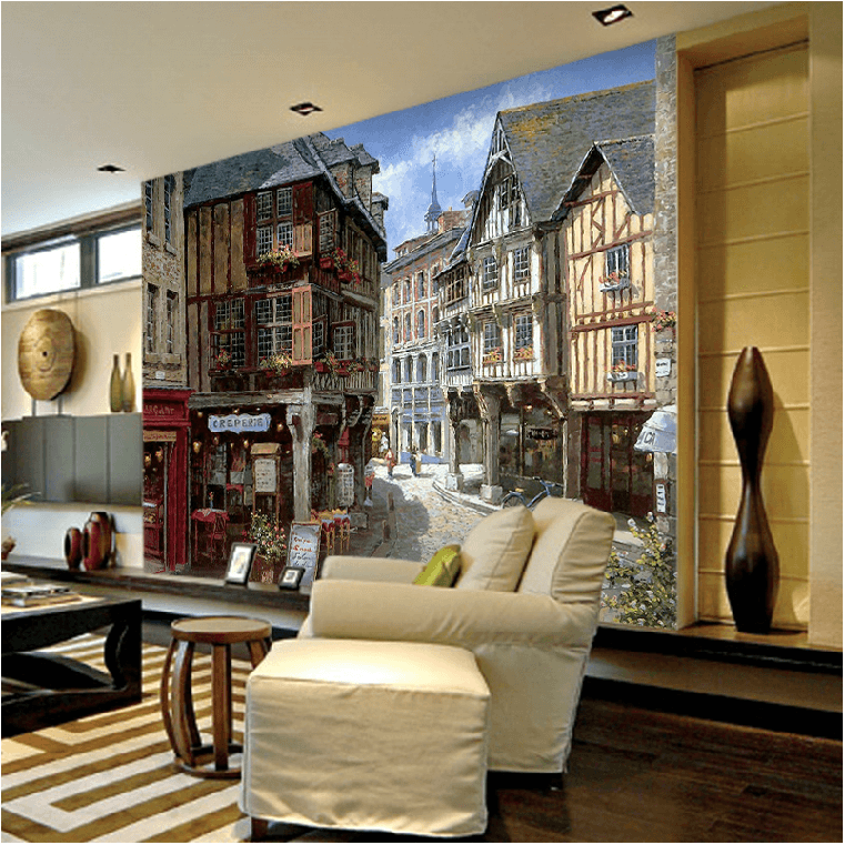 3D Painting Alley 063 Wallpaper AJ Wallpaper