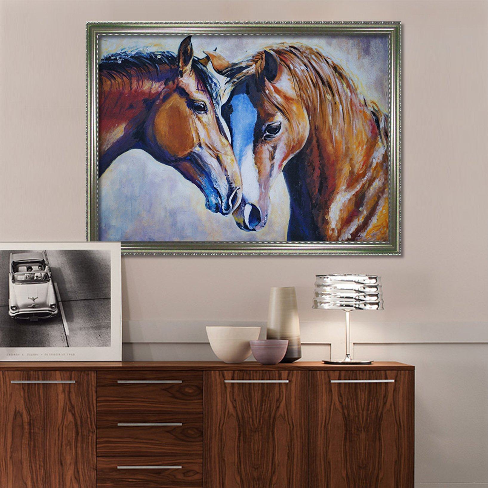 3D Horse Close 065 Fake Framed Print Painting Wallpaper AJ Creativity Home