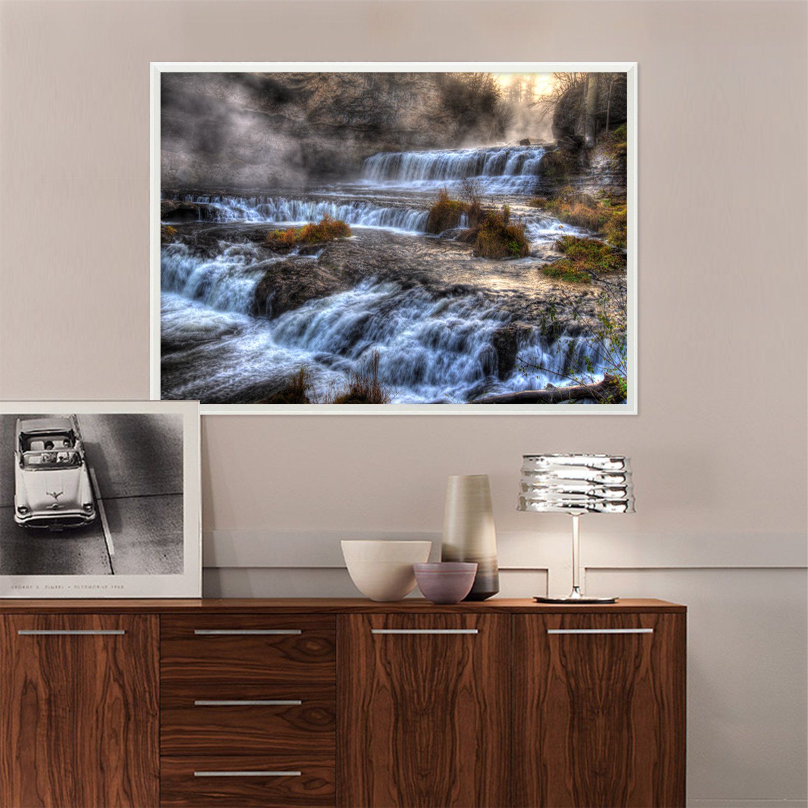3D Small River 175 Fake Framed Print Painting Wallpaper AJ Creativity Home