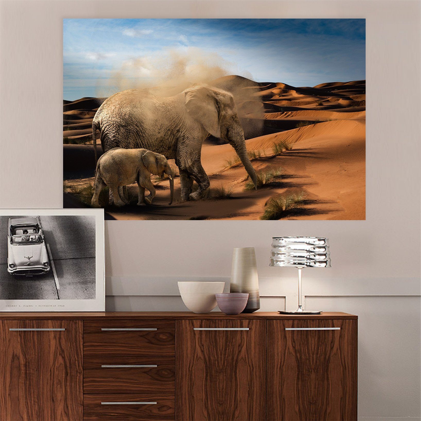 3D Desert Elephant 48 Animal Wall Stickers Wallpaper AJ Wallpaper 2