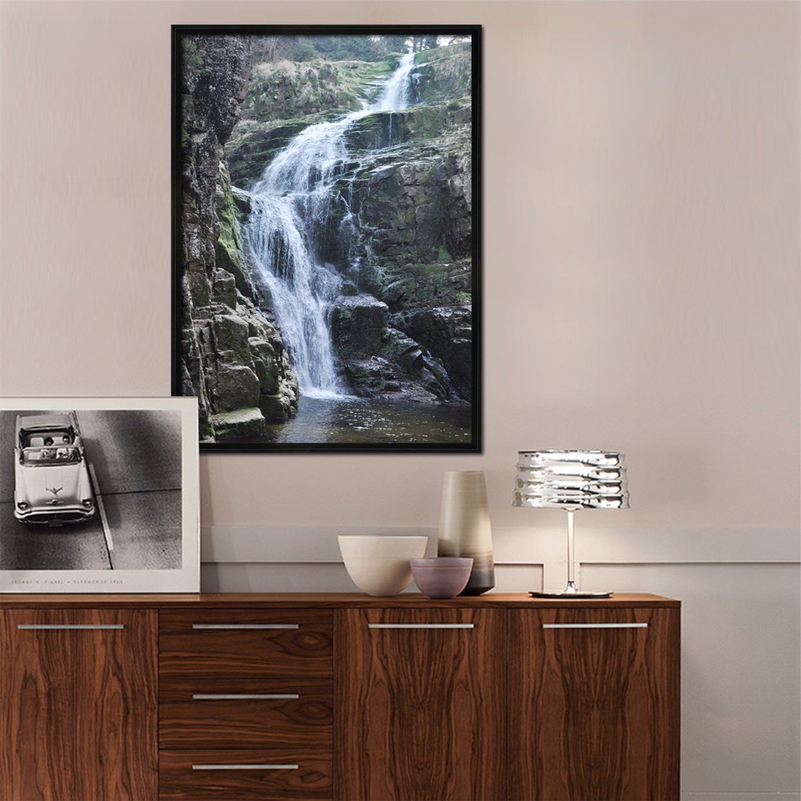 3D Lake Surface 101 Fake Framed Print Painting Wallpaper AJ Creativity Home