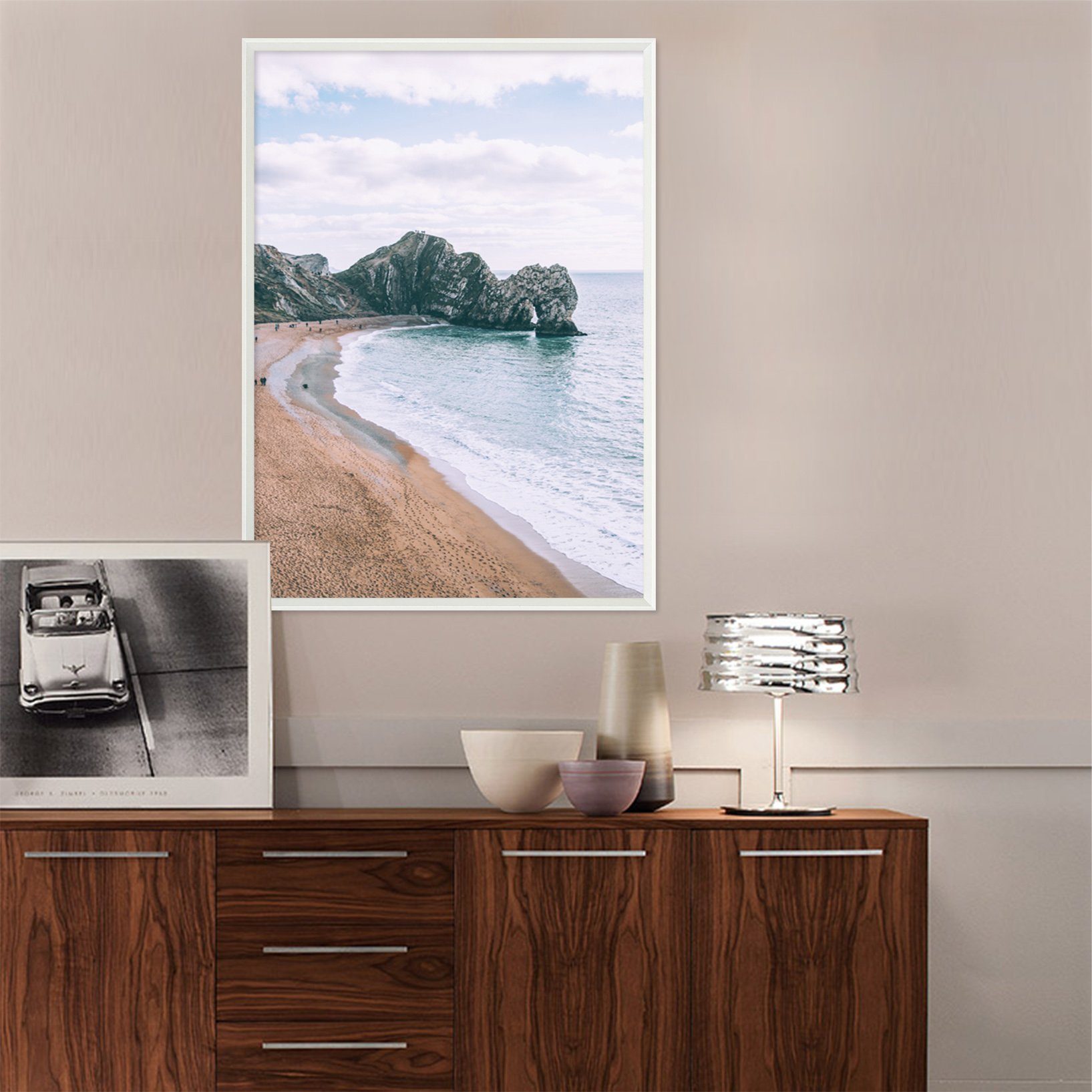 3D Calm Sea 088 Fake Framed Print Painting Wallpaper AJ Creativity Home