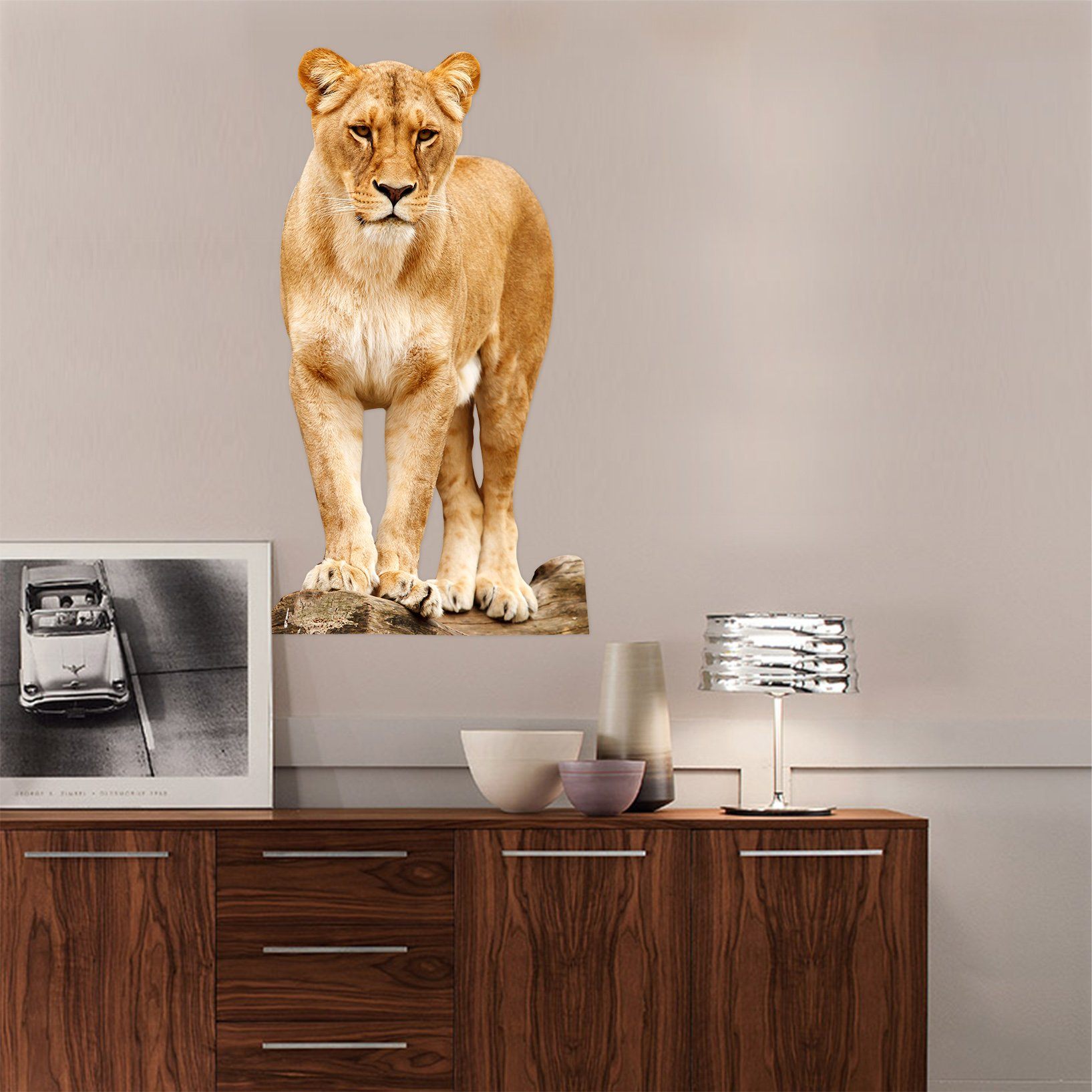 3D Standing Leopard 002 Animals Wall Stickers Wallpaper AJ Wallpaper