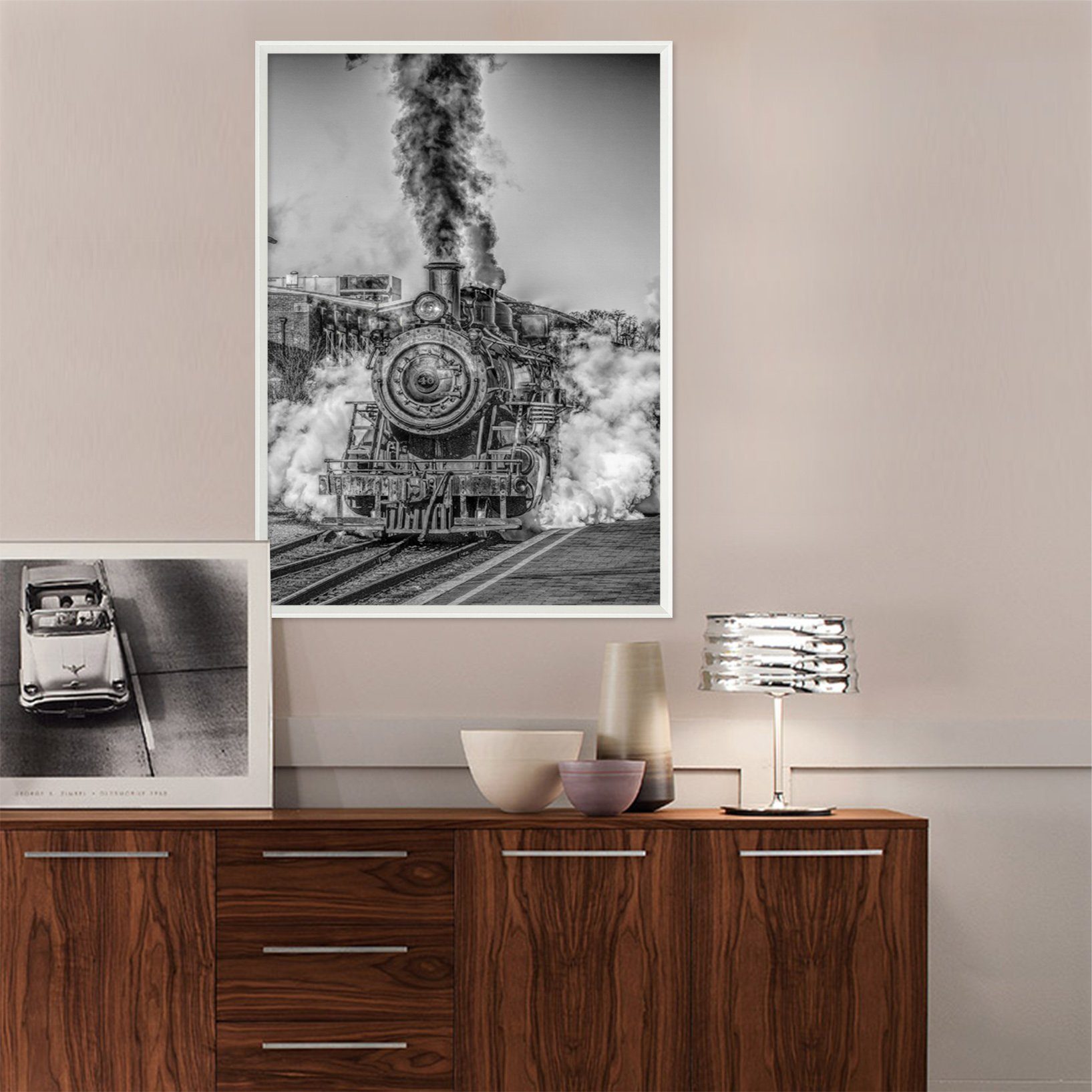 3D Open Train 070 Fake Framed Print Painting Wallpaper AJ Creativity Home