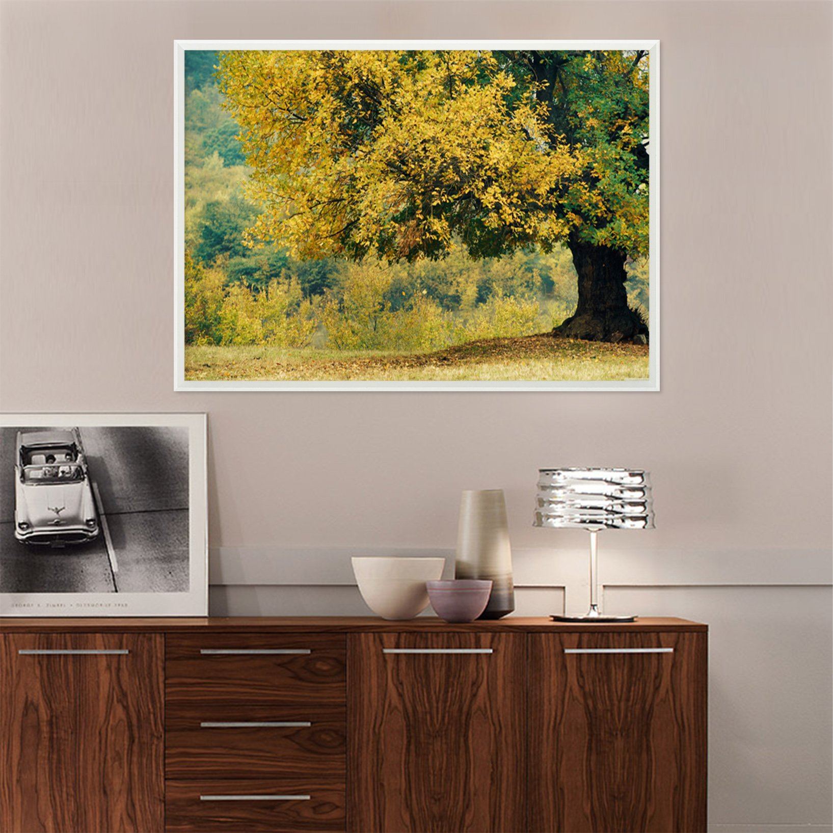 3D Lush Trees 0198 Fake Framed Print Painting Wallpaper AJ Creativity Home