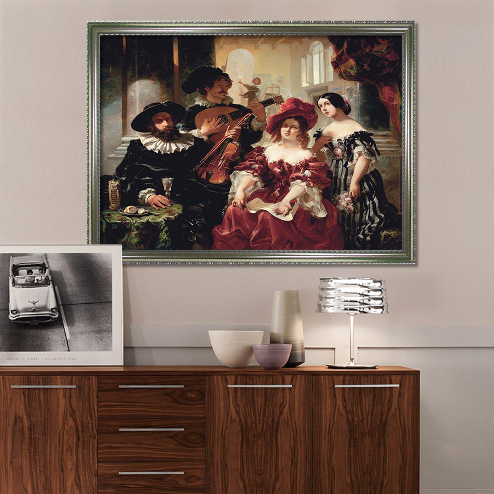 3D Music Performance 031 Fake Framed Print Painting Wallpaper AJ Creativity Home