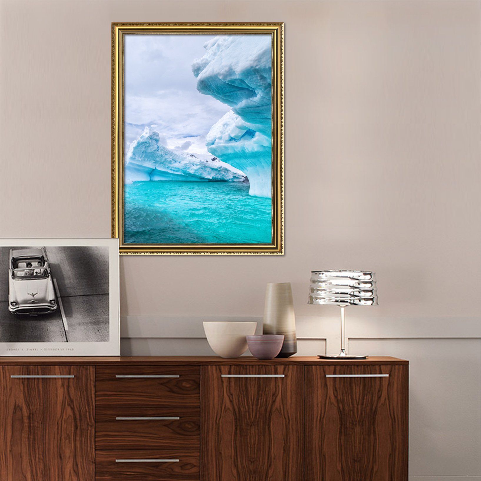 3D Ice Sea 034 Fake Framed Print Painting Wallpaper AJ Creativity Home
