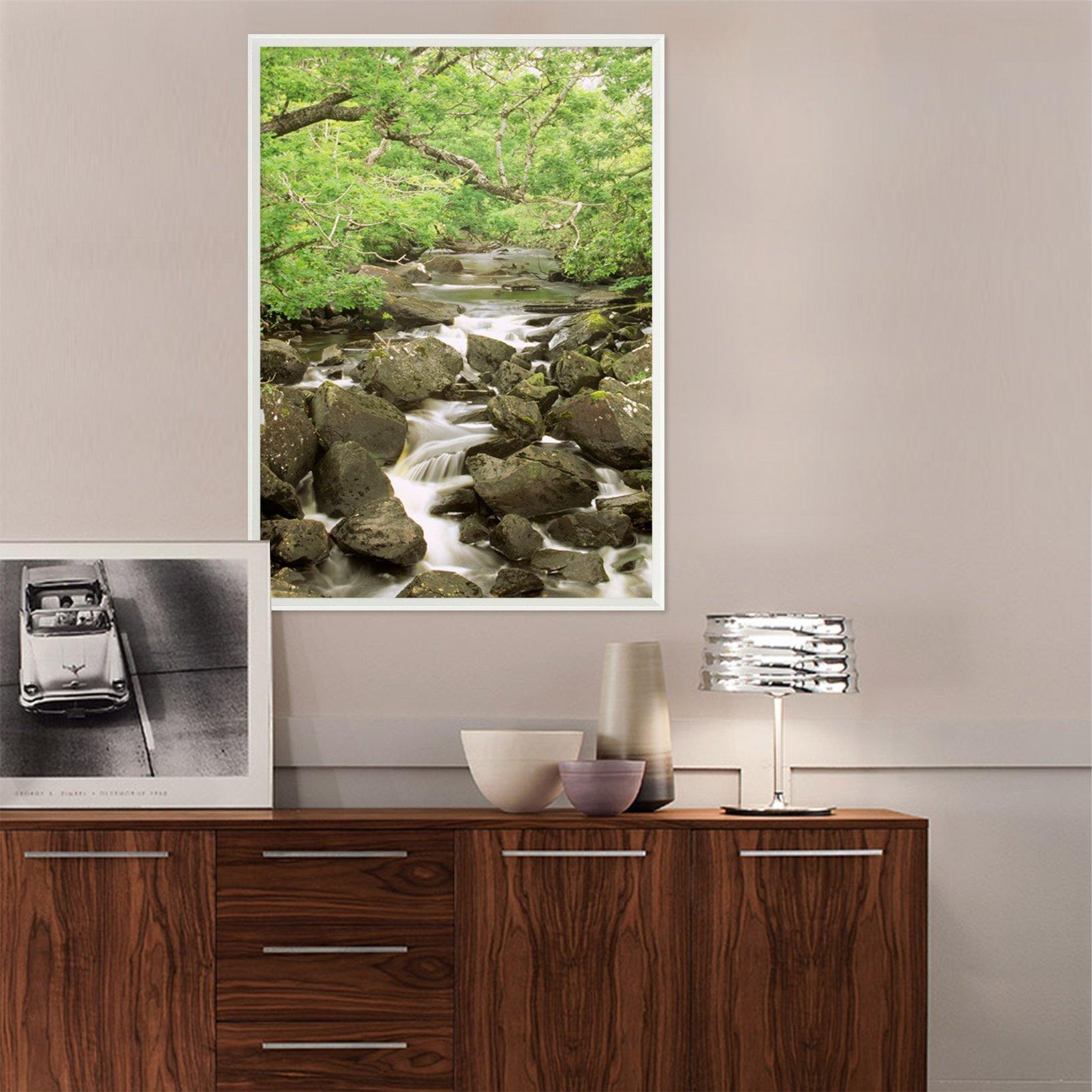 3D Stone River 064 Fake Framed Print Painting Wallpaper AJ Creativity Home