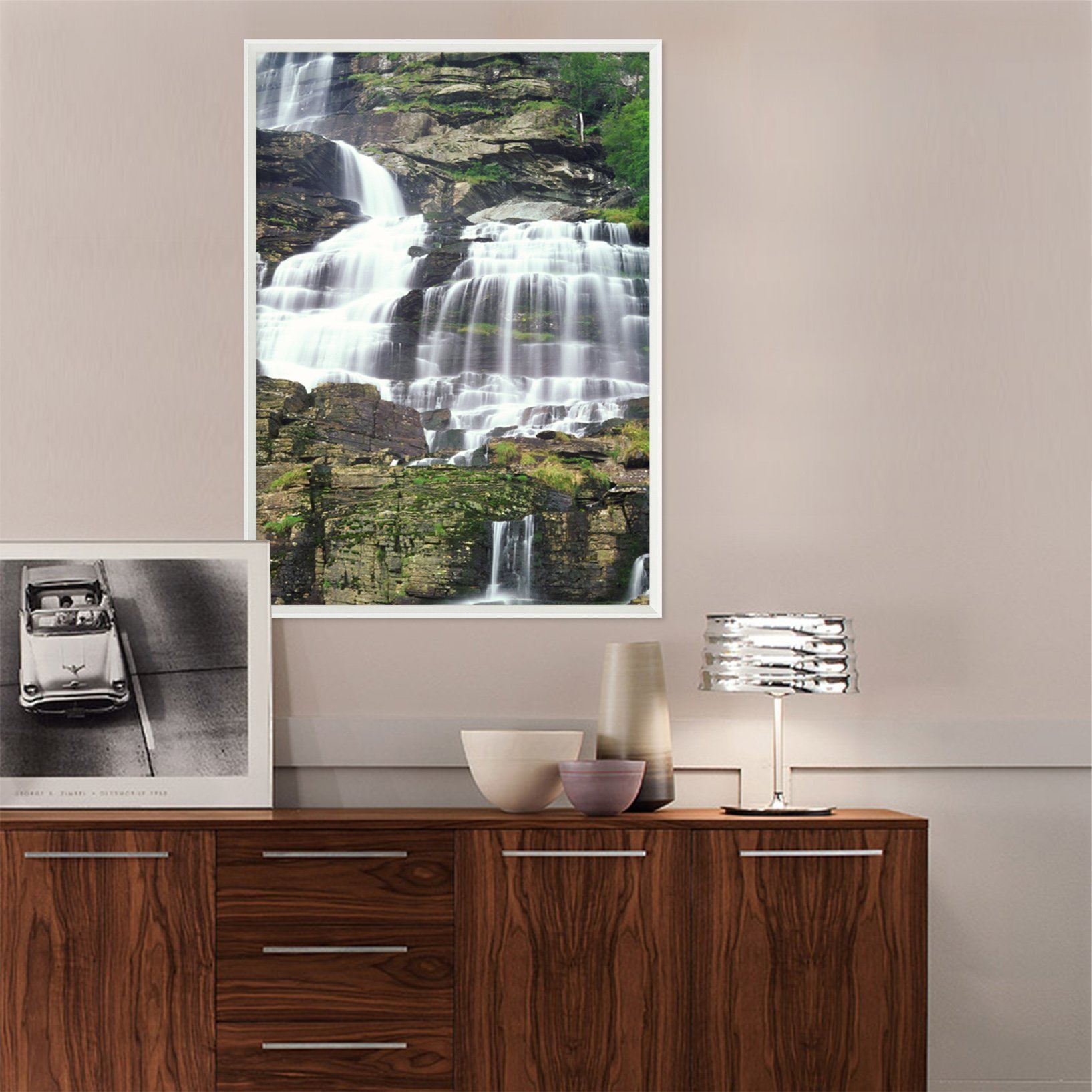 3D Cliffs Mountain 065 Fake Framed Print Painting Wallpaper AJ Creativity Home