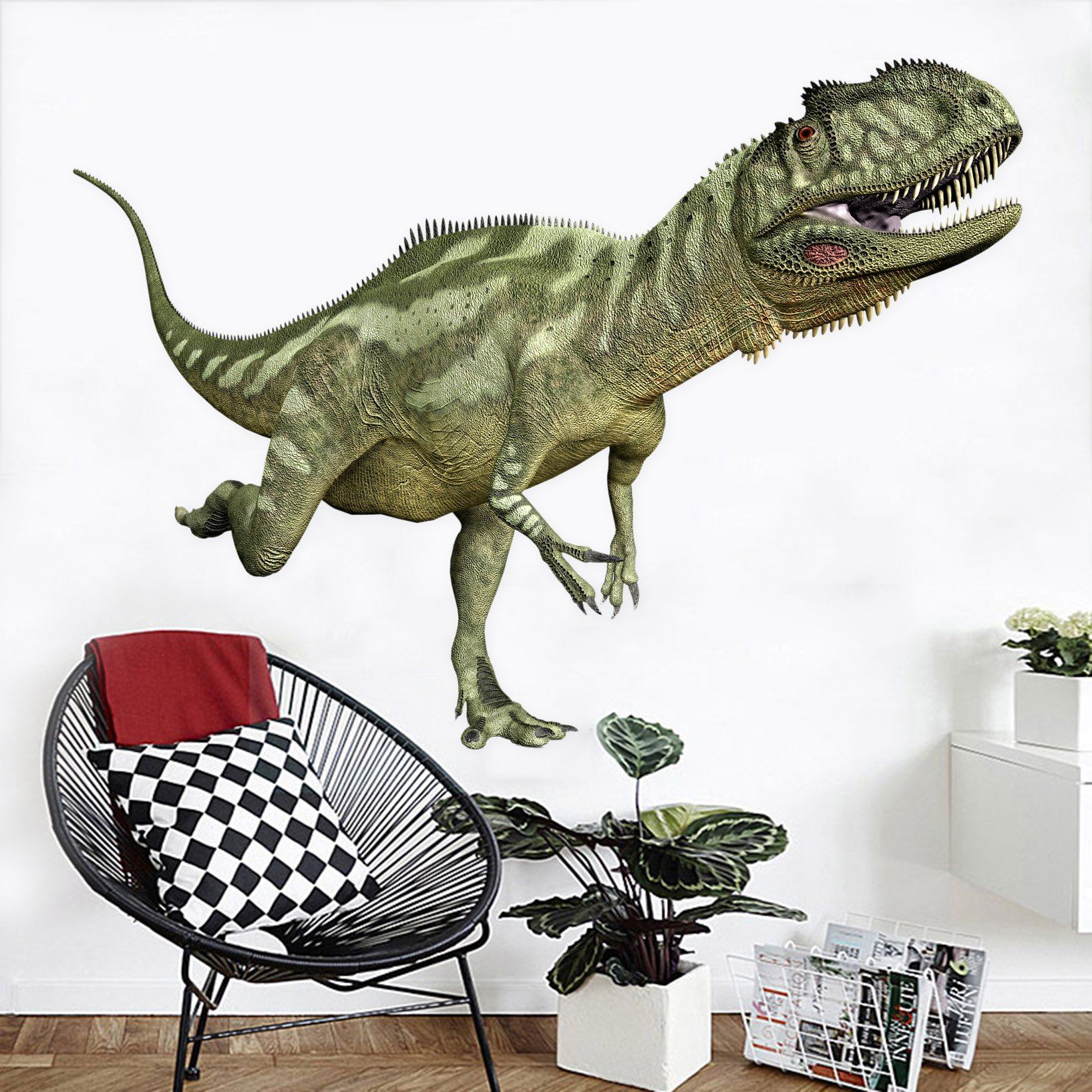 3D Running Dinosaur 086 Animals Wall Stickers Wallpaper AJ Wallpaper