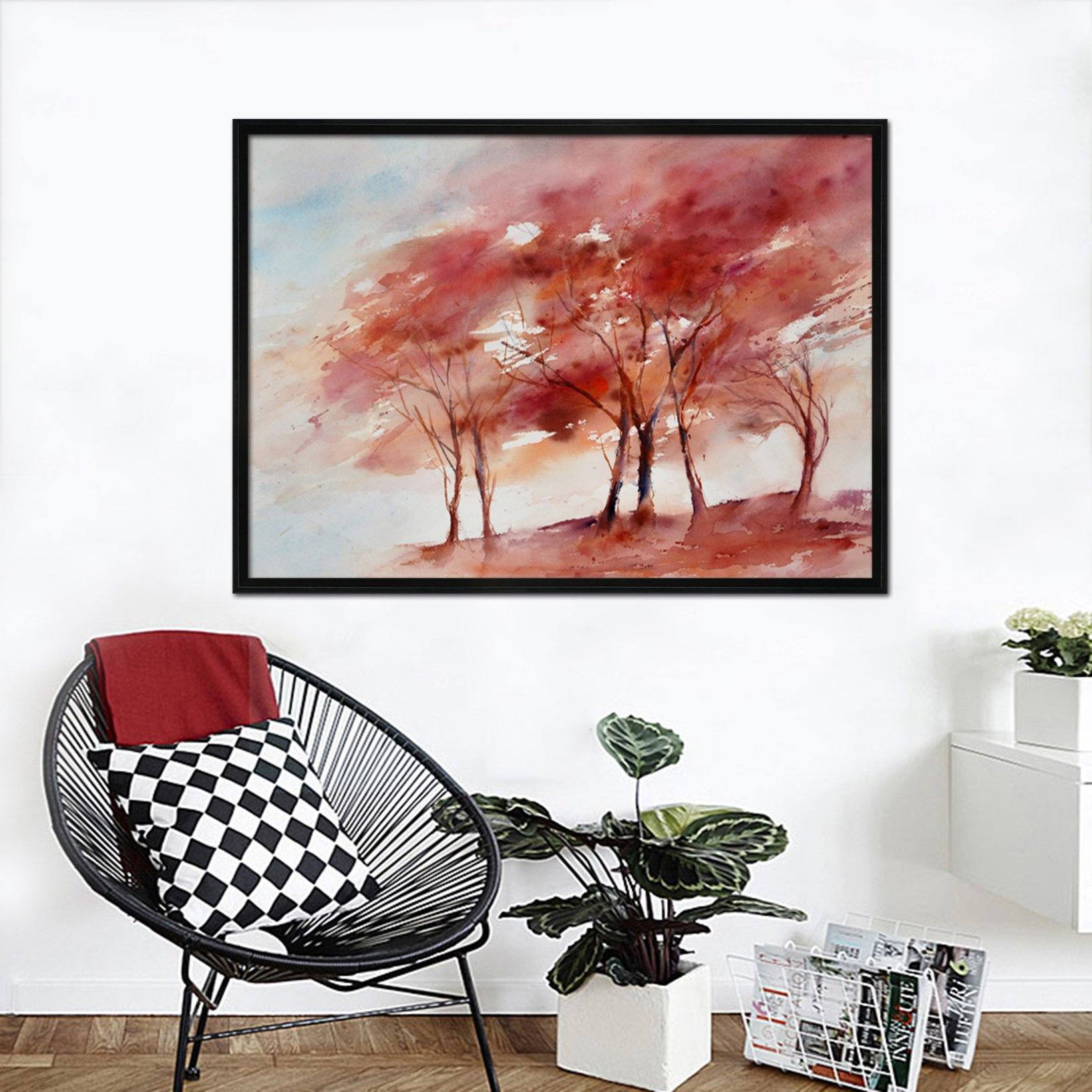 3D Landscape Tree 045 Fake Framed Print Painting Wallpaper AJ Creativity Home