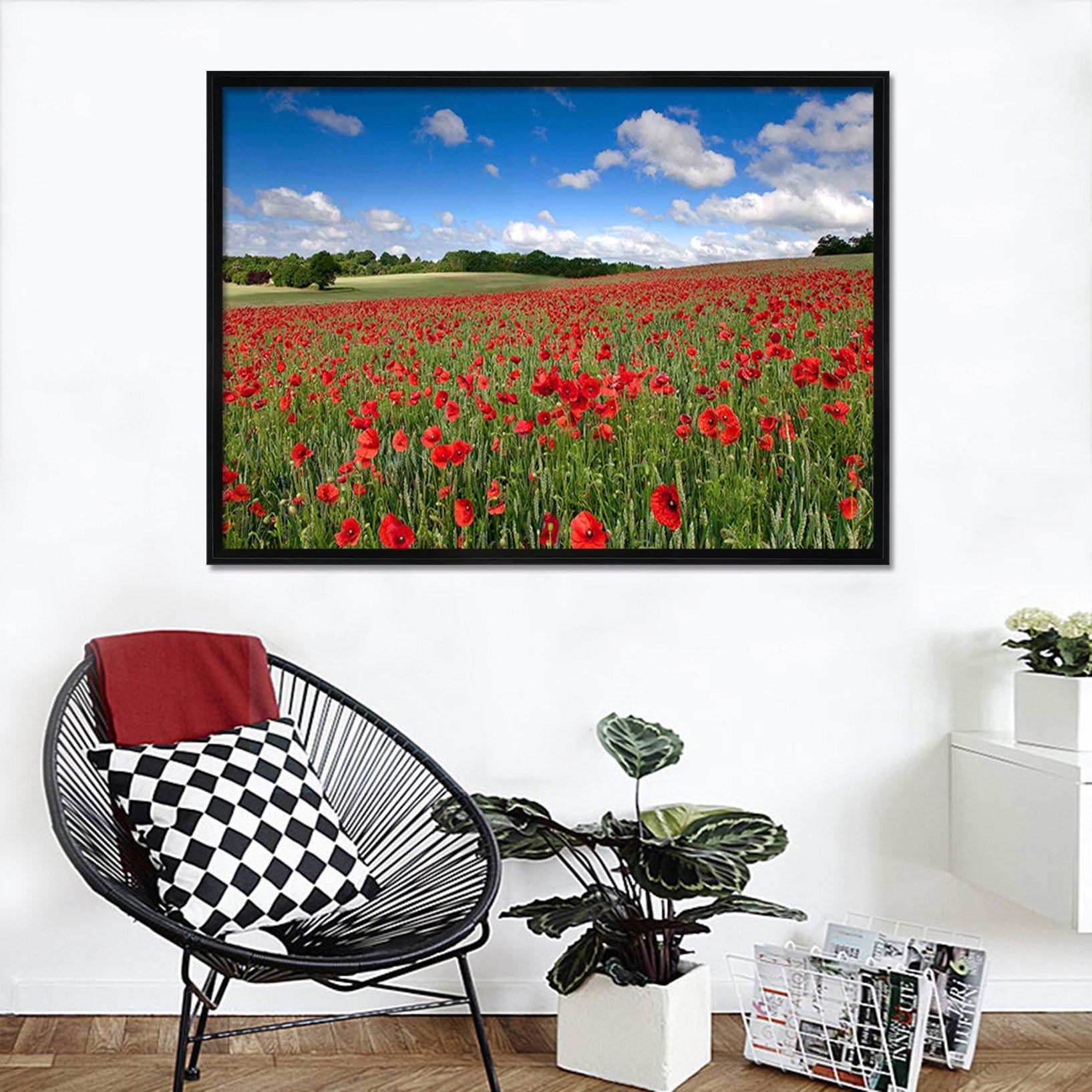 3D Safflower Sea 134 Fake Framed Print Painting Wallpaper AJ Creativity Home