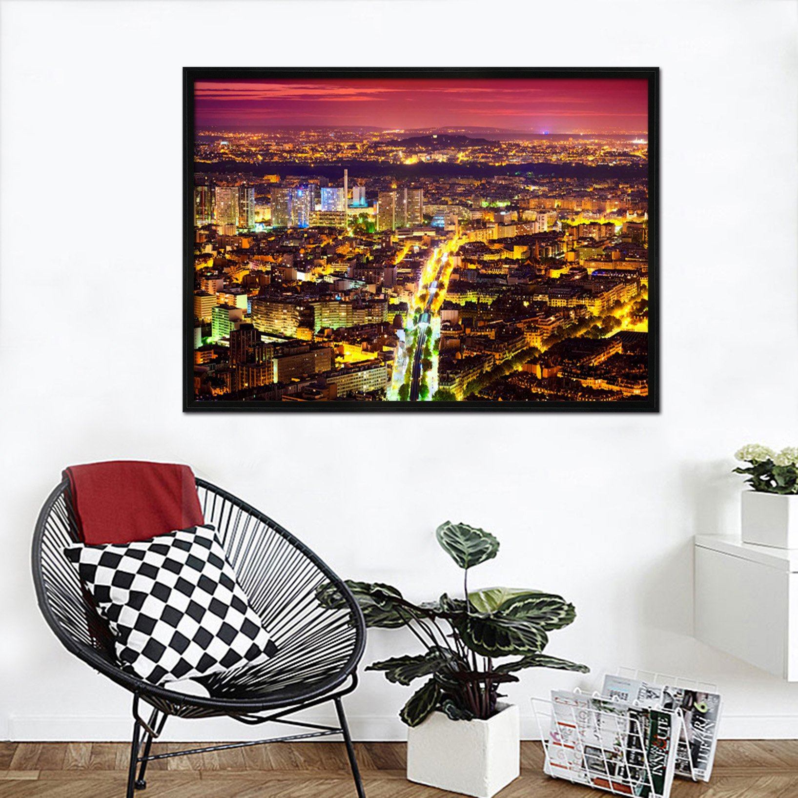 3D Night City 182 Fake Framed Print Painting Wallpaper AJ Creativity Home