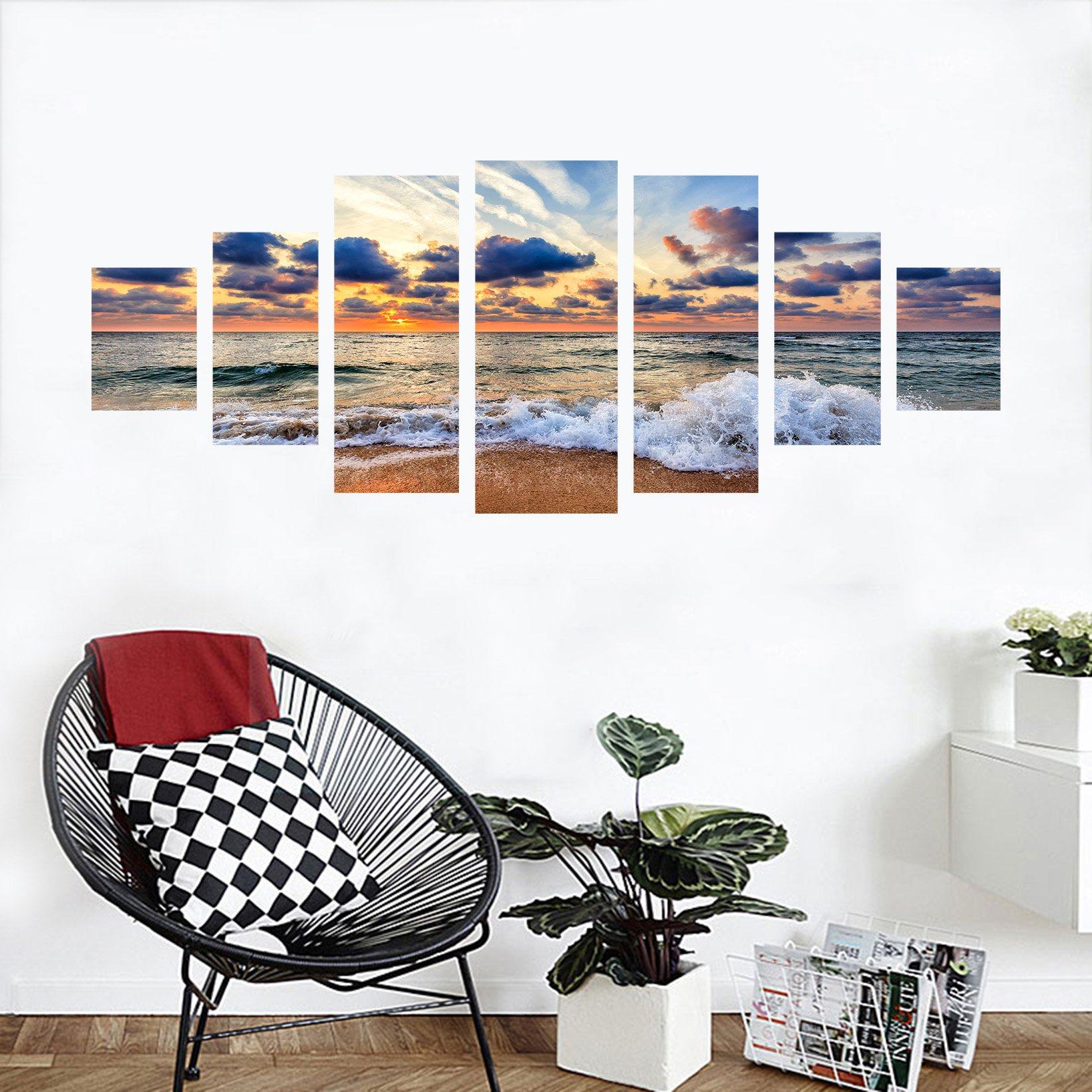 3D Dusk Sea 191 Unframed Print Wallpaper Wallpaper AJ Wallpaper