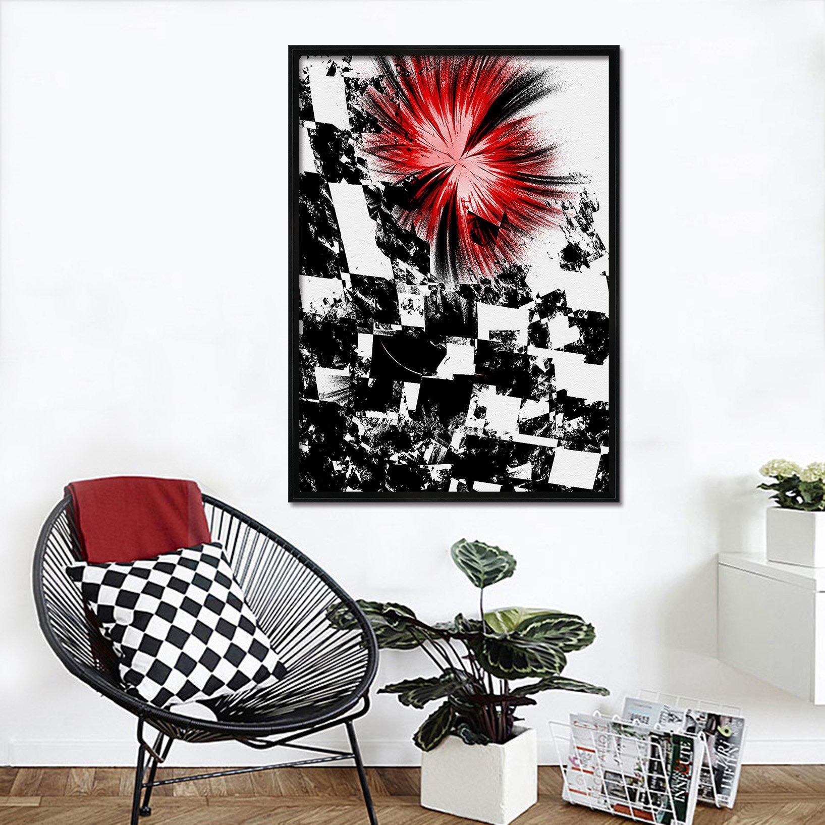 3D Red Flower 131 Fake Framed Print Painting Wallpaper AJ Creativity Home