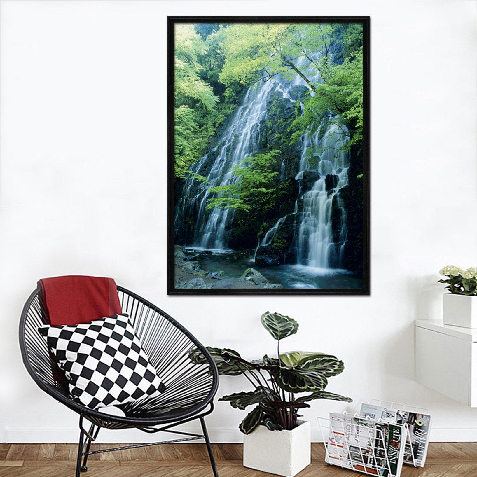 3D Precipitous Waterfall 145 Fake Framed Print Painting Wallpaper AJ Creativity Home