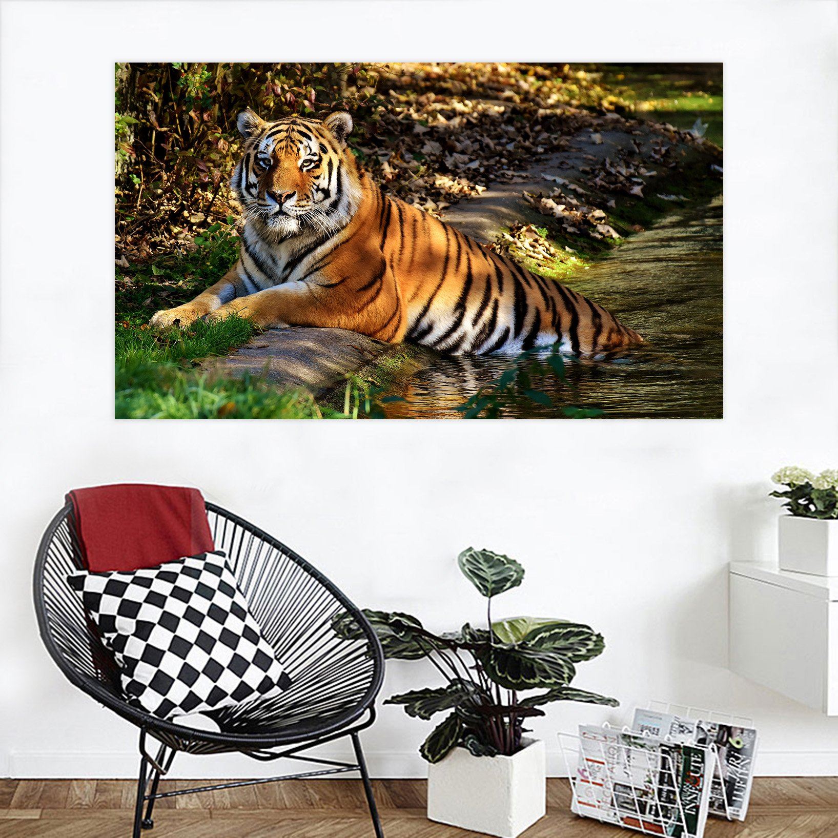 3D Shade Tiger 126 Animal Wall Stickers Wallpaper AJ Wallpaper 2