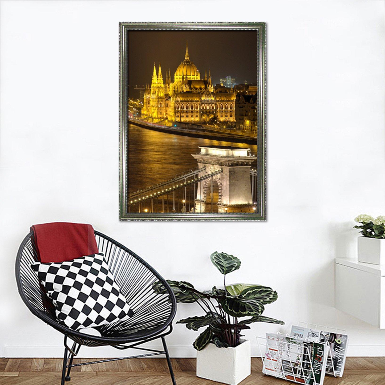 3D Bustling City 046 Fake Framed Print Painting Wallpaper AJ Creativity Home