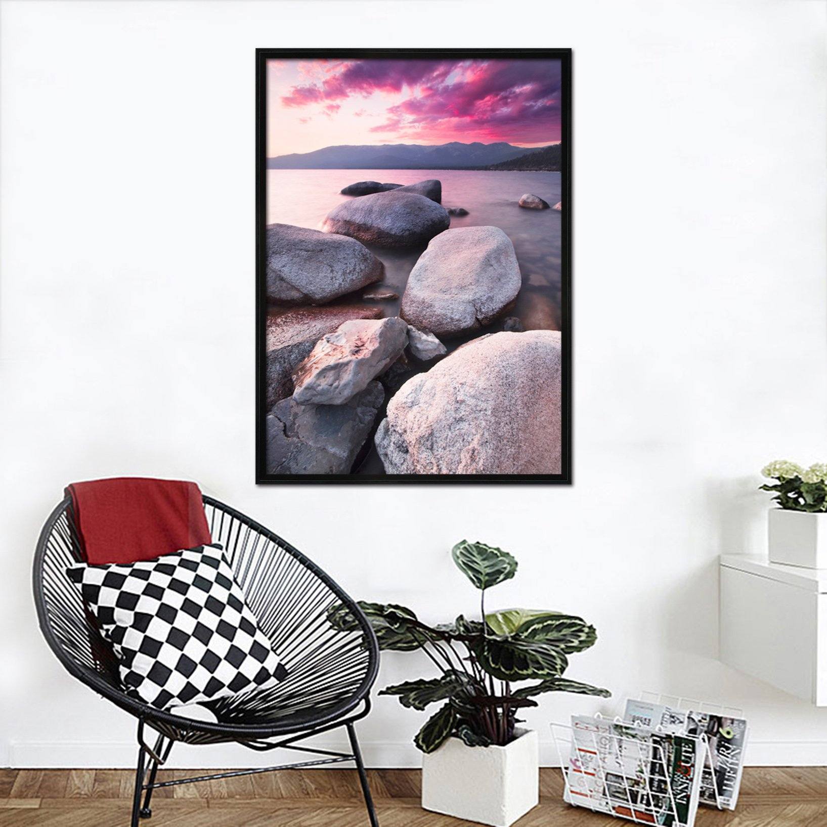 3D Big Stone 022 Fake Framed Print Painting Wallpaper AJ Creativity Home