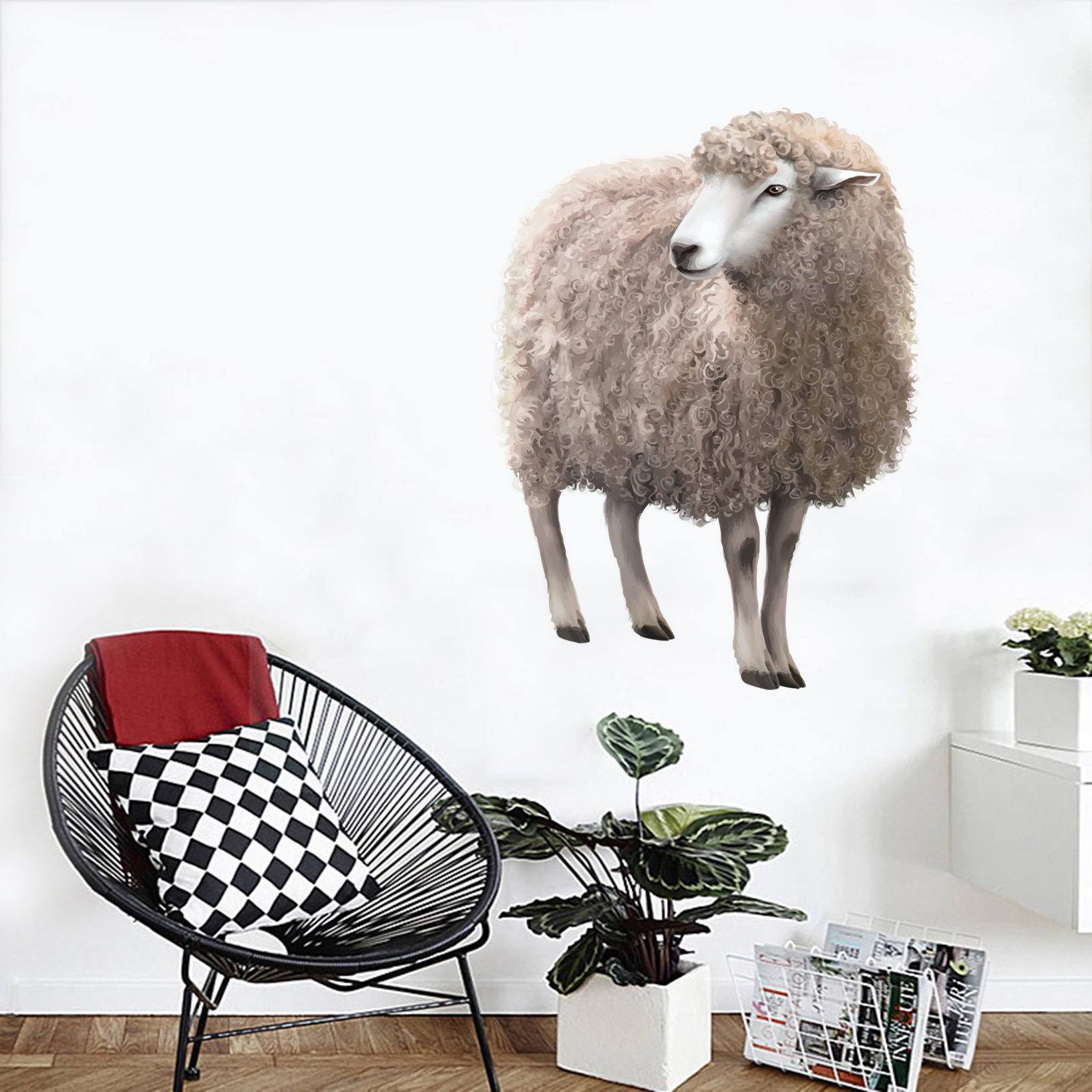 3D Fluf Sheep 103 Animals Wall Stickers Wallpaper AJ Wallpaper
