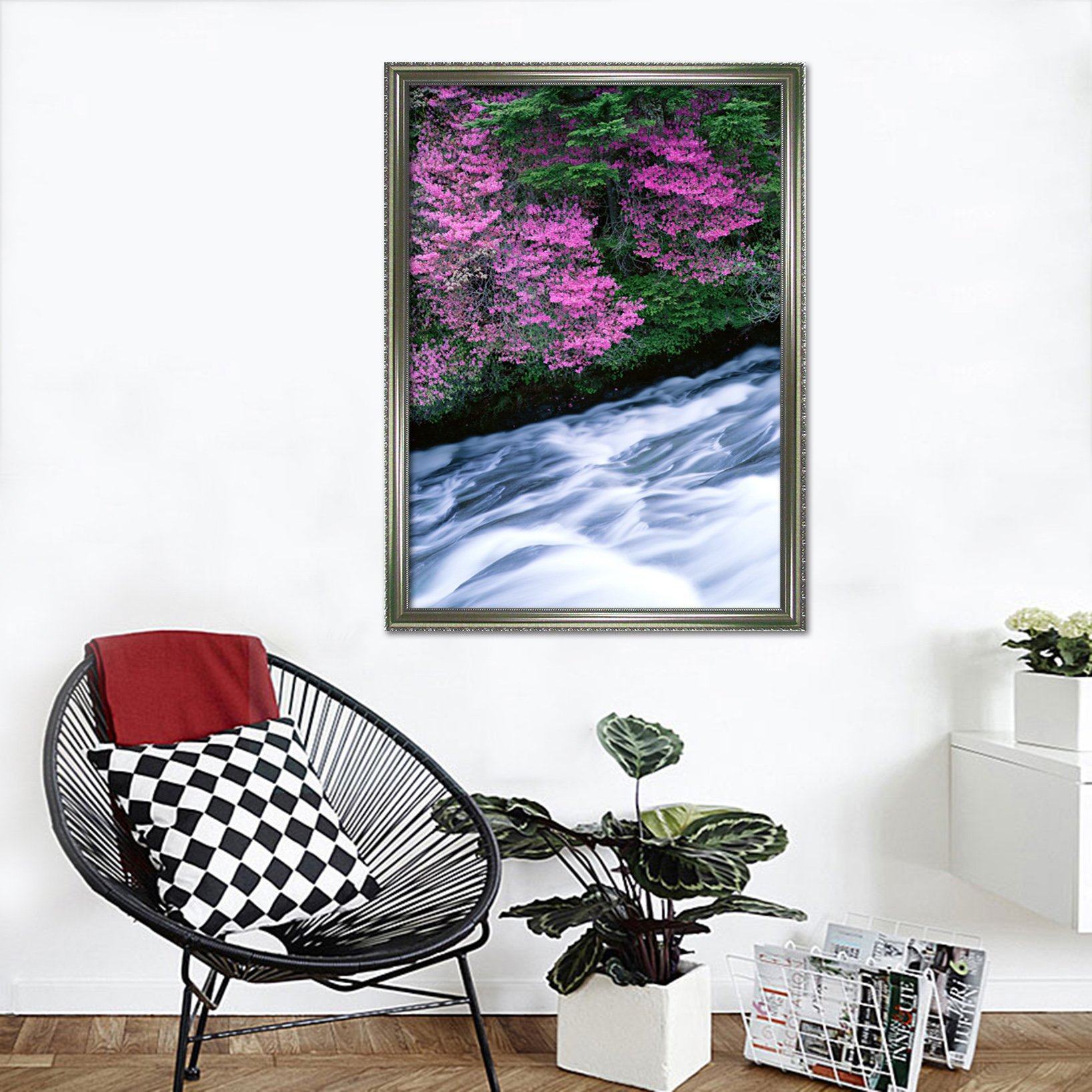 3D Woods Flowers 007 Fake Framed Print Painting Wallpaper AJ Creativity Home