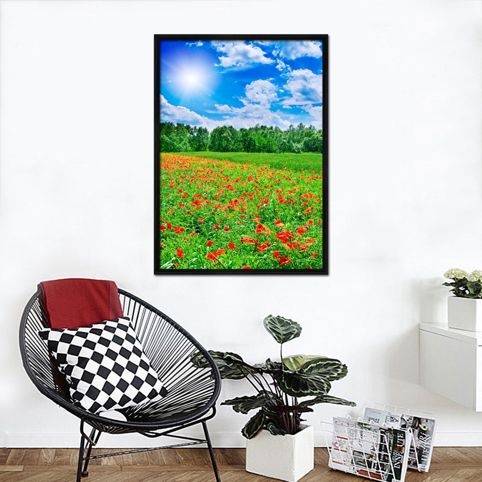 3D Meadow Flowers 045 Fake Framed Print Painting Wallpaper AJ Creativity Home