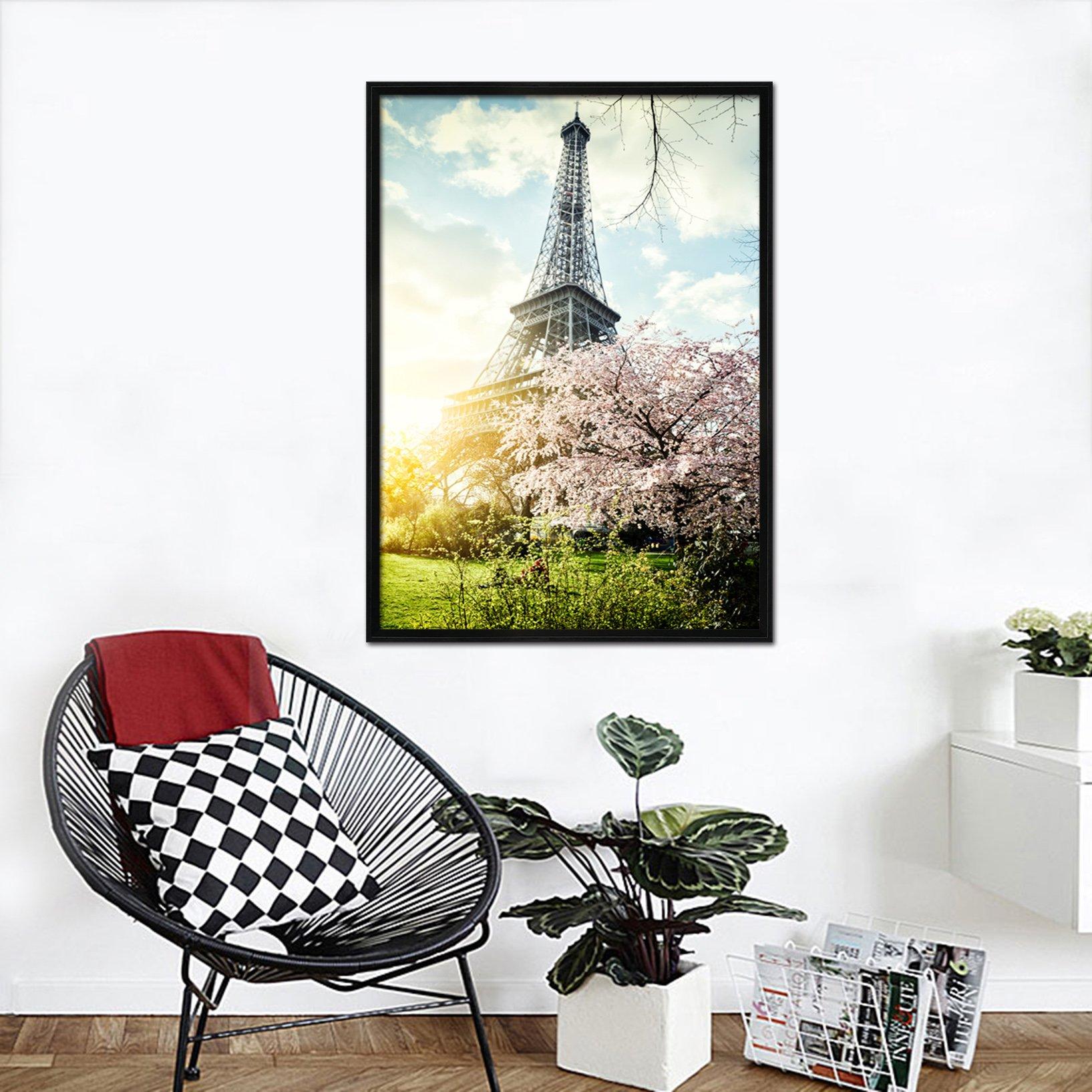 3D Tower Side Flowers 038 Fake Framed Print Painting Wallpaper AJ Creativity Home