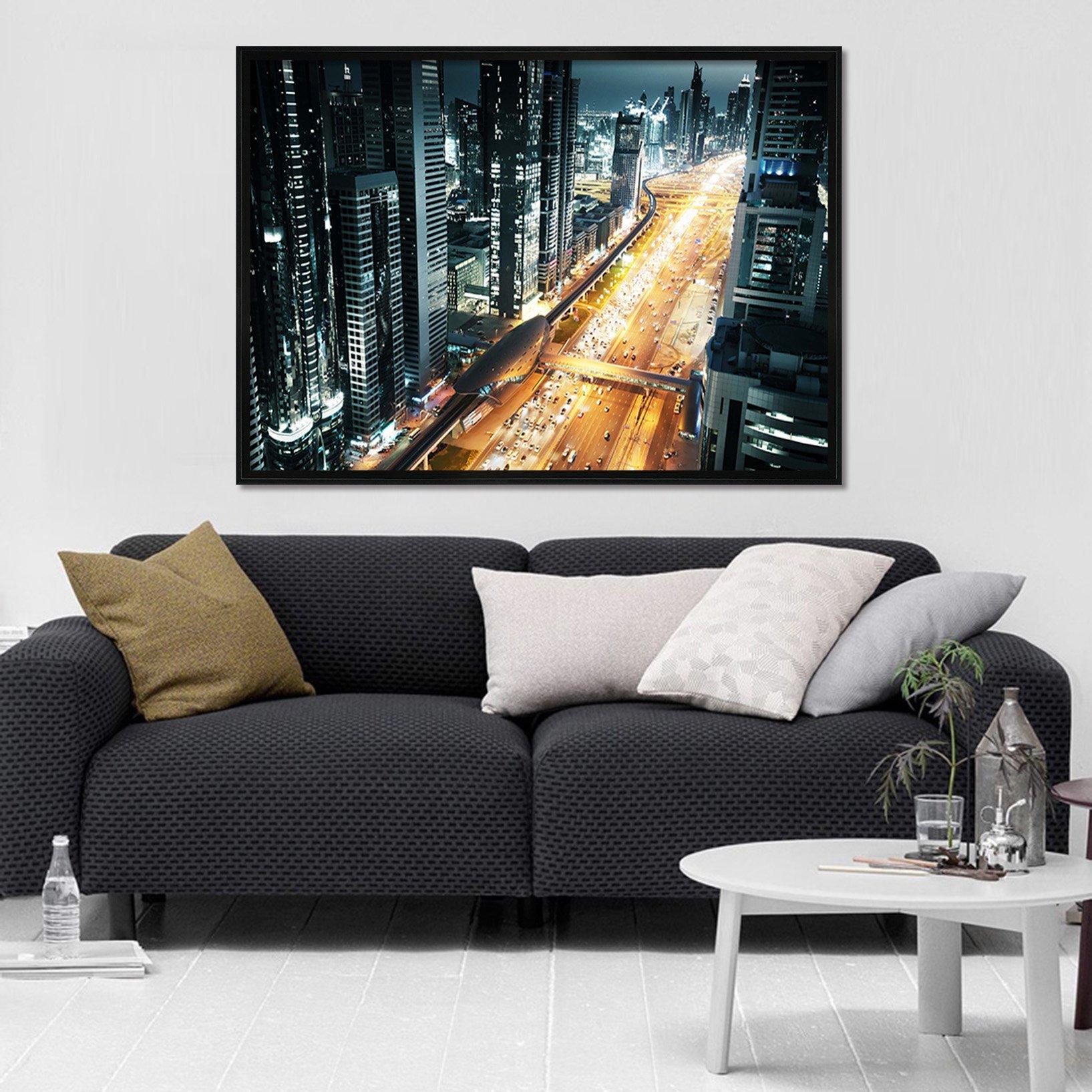 3D Night Sedan 051 Fake Framed Print Painting Wallpaper AJ Creativity Home