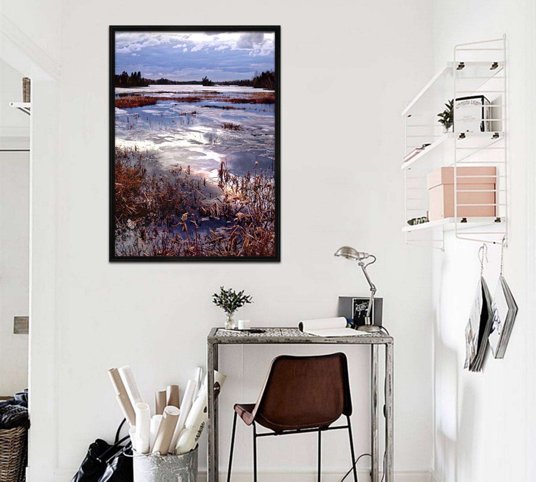 3D Sunny Lake 102 Fake Framed Print Painting Wallpaper AJ Creativity Home