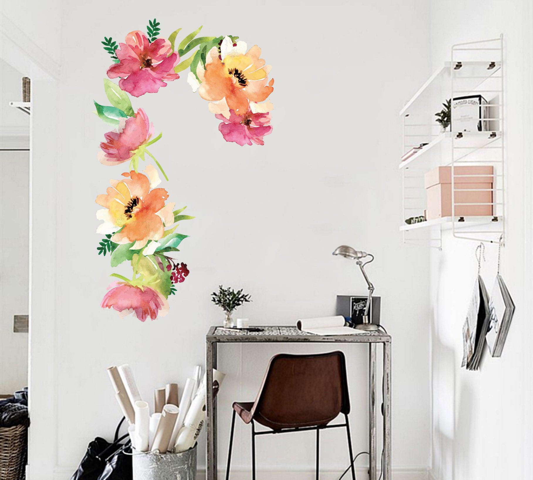 3D Gouache Vine Flower 215 Wall Stickers Wallpaper AJ Wallpaper