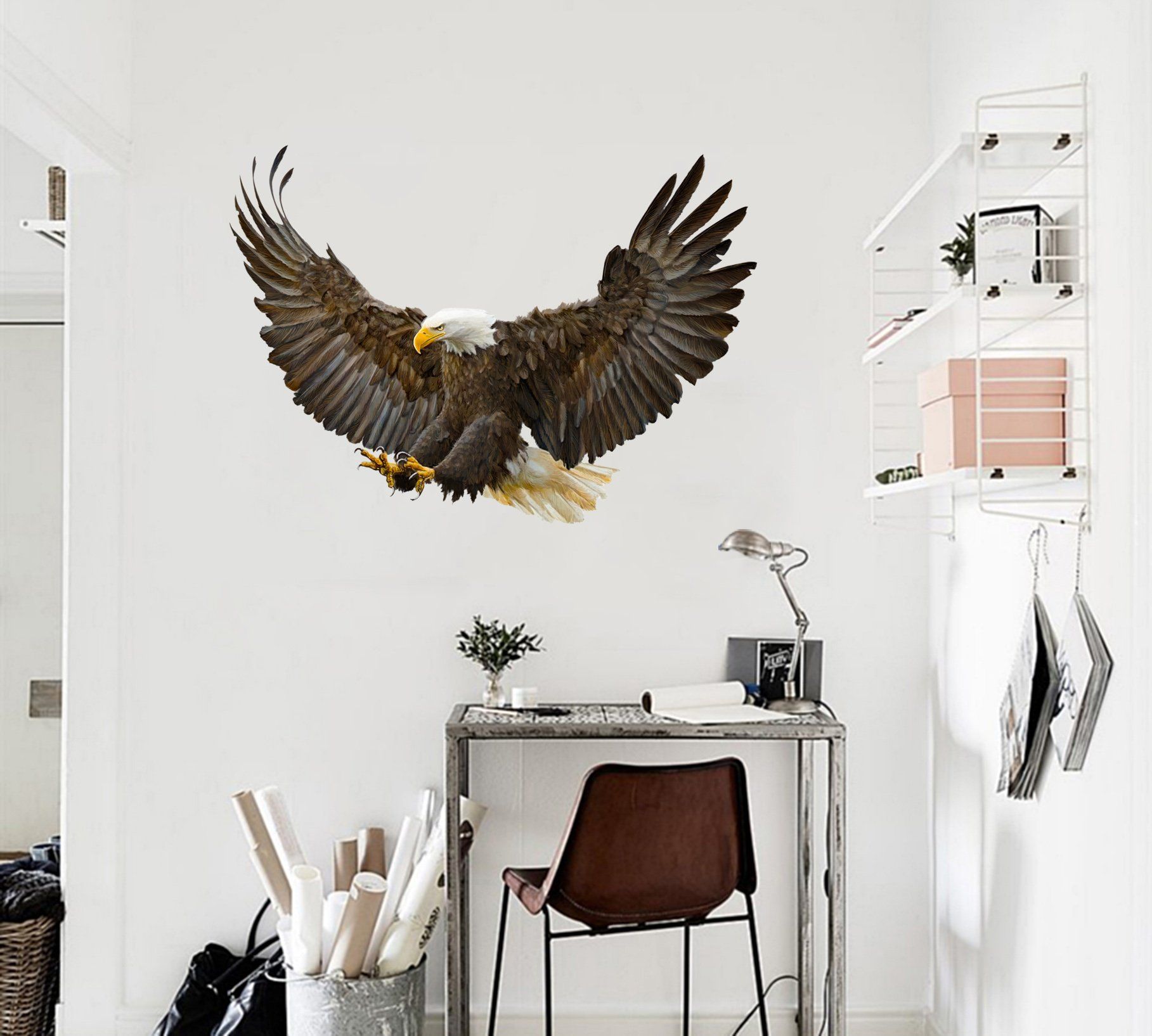 3D Landing Eagle 033 Animals Wall Stickers Wallpaper AJ Wallpaper