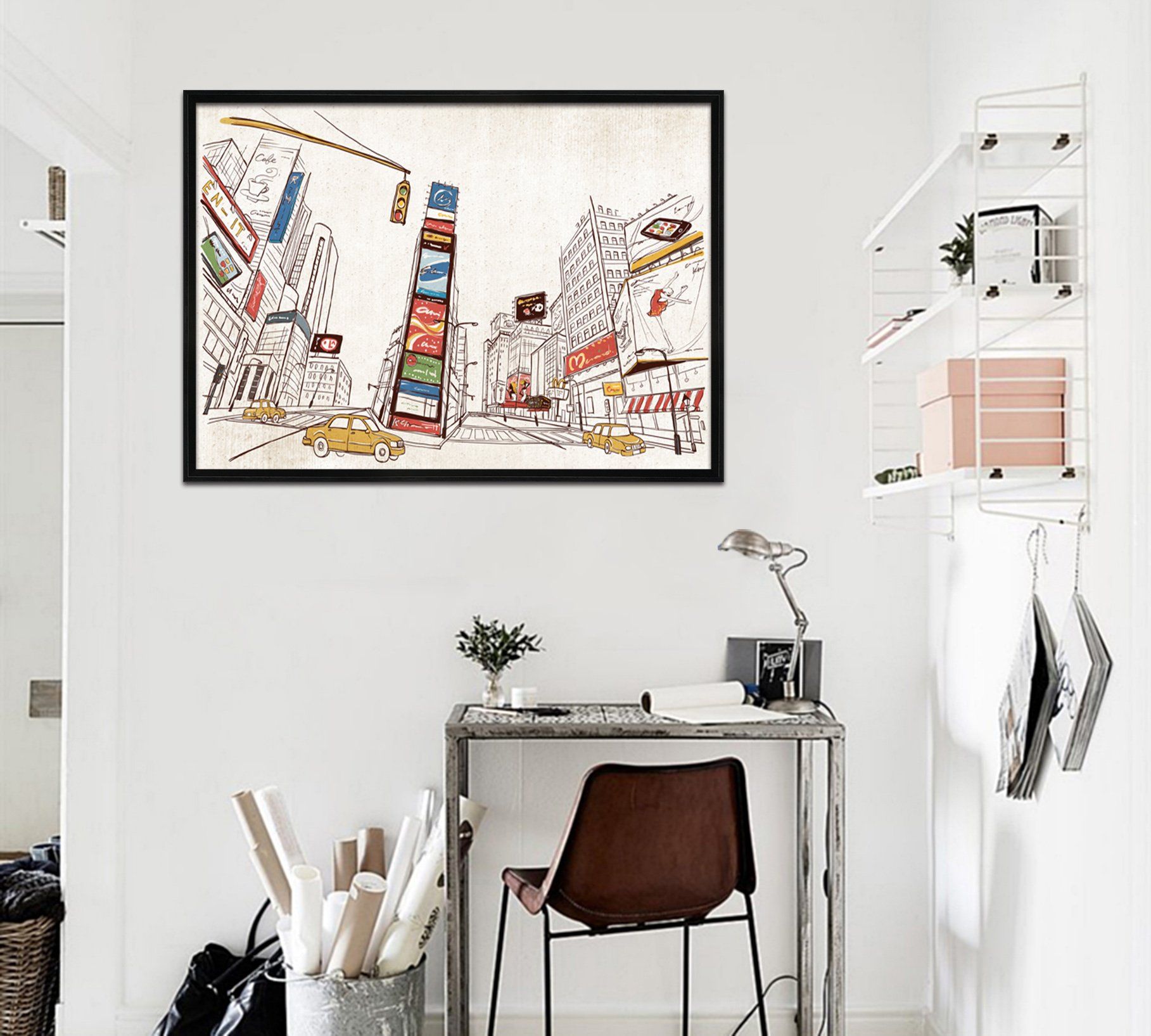 3D Traffic Light 004 Fake Framed Print Painting Wallpaper AJ Creativity Home