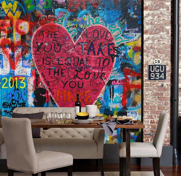 3D Heart Graffiti Painting 098 Wallpaper AJ Wallpaper