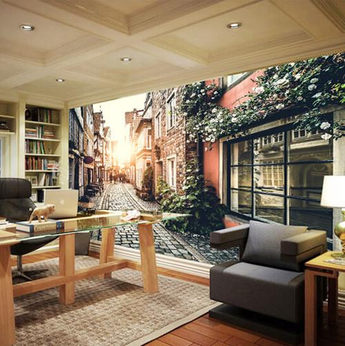 3D Sunny Alley 074 Wallpaper AJ Wallpaper