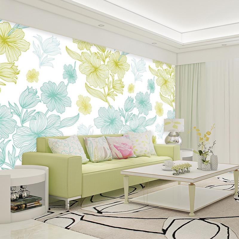 3D Blue Yellow Flowers 103 Wallpaper AJ Wallpaper