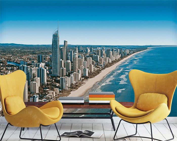 3D Ocean Beach City 723 Wallpaper AJ Wallpaper