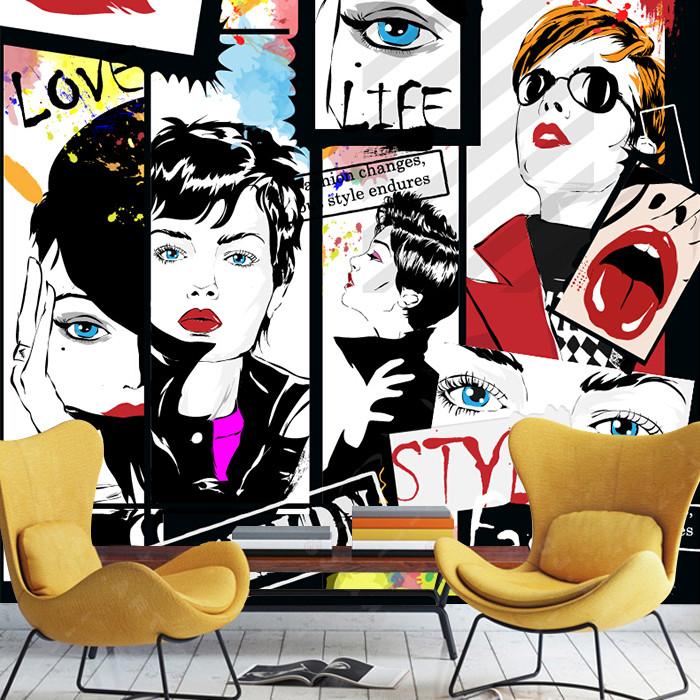 3D Modern Glass Girl 438 Wallpaper AJ Wallpaper