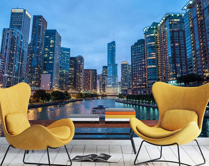 3D City Blue Light 832 Wallpaper AJ Wallpaper