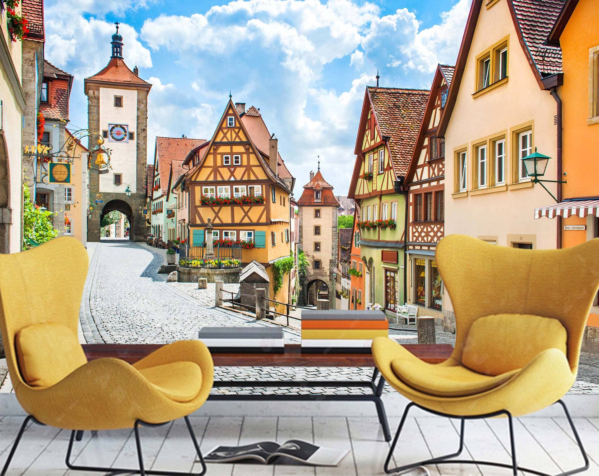 3D Small Town Street 1448 Wall Murals Wallpaper AJ Wallpaper 2