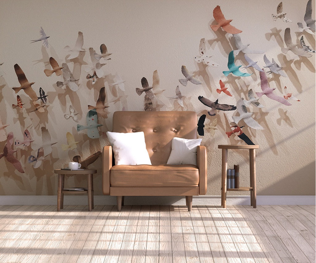 3D Color Pigeon WC532 Wall Murals
