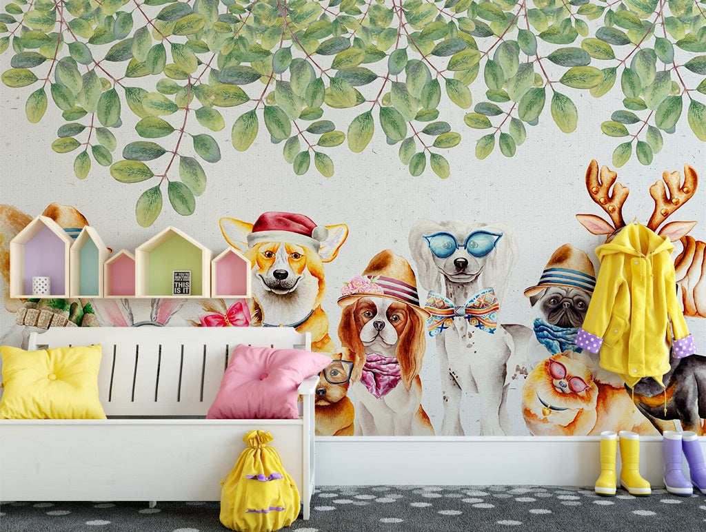 3D Hat Puppy WC502 Wall Murals