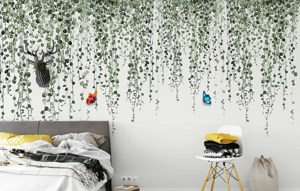 3D Green Leaf 2041 Wall Murals Wallpaper AJ Wallpaper 2
